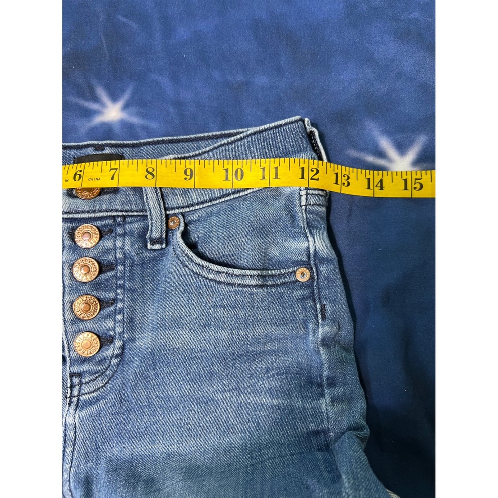 Express High Rise Skinny Jeans Medium Wash Button Fly Denim Pants 26x23 - Picture 4 of 10